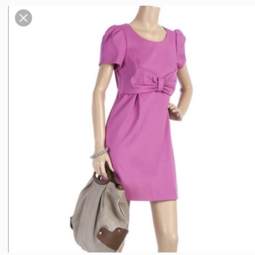 See By Chloe Purple Sheath Mini Dress with Puff Sleeves